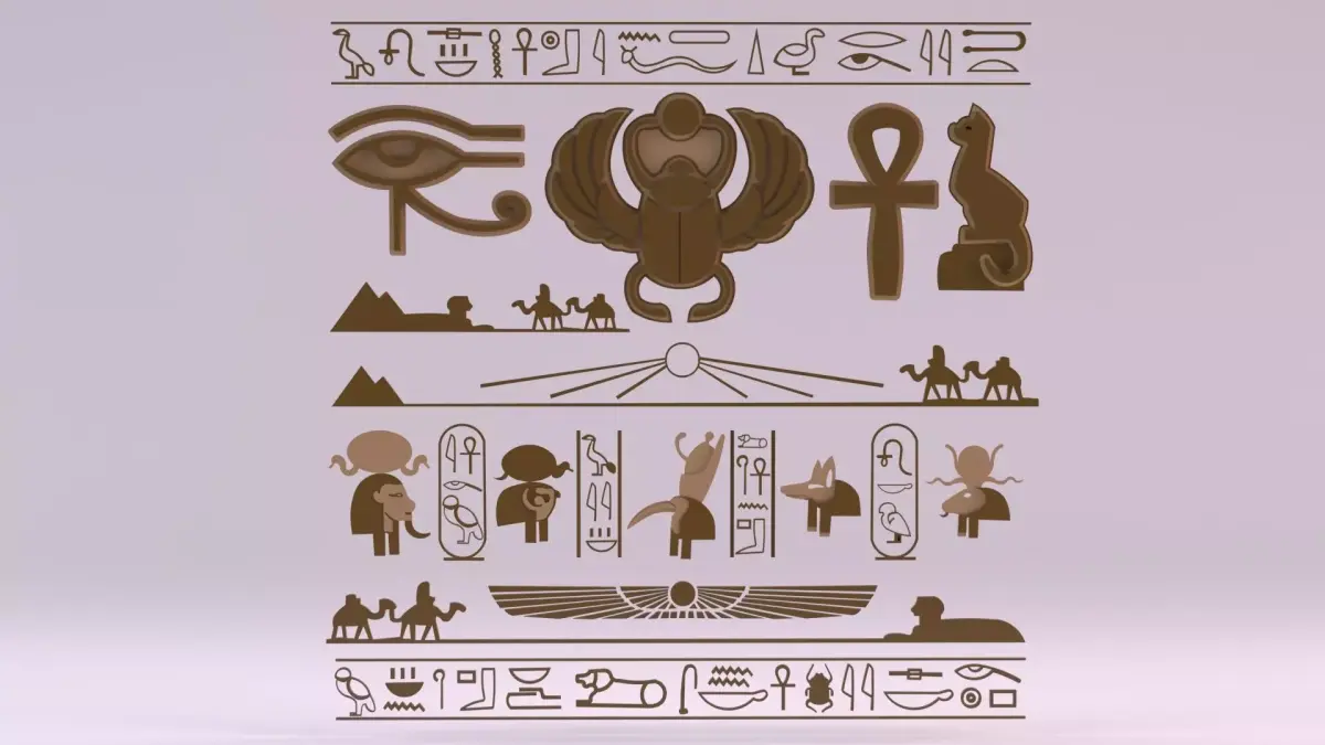 Egyptian Symbols - 039 Low-poly 3D model