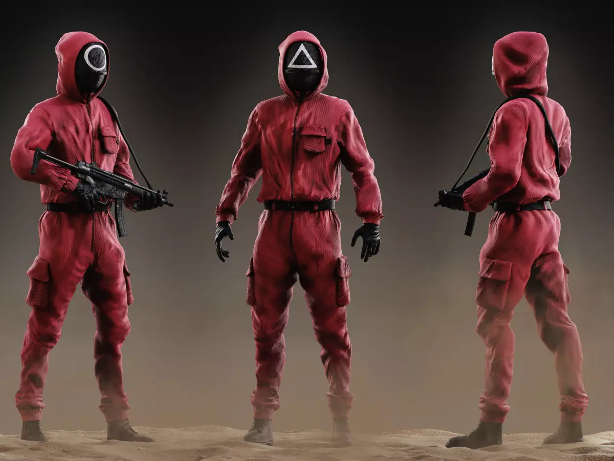 Squid Game soldier Low-poly 3D model