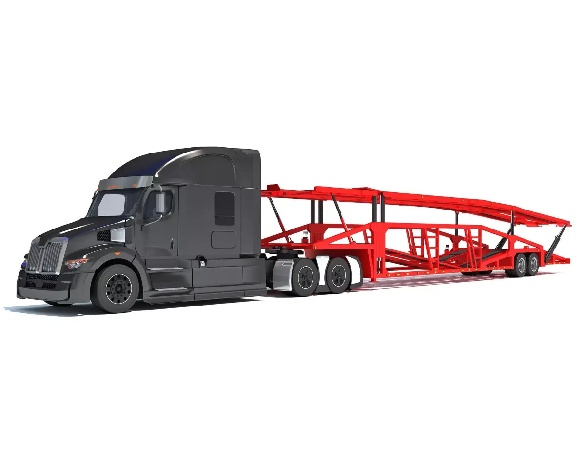 Car Hauler Transporter Trailer Semi Truck 3D model