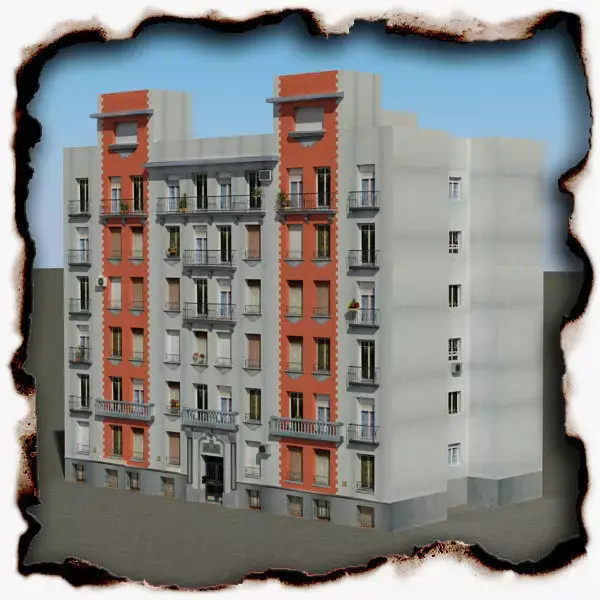 Building apartment - apartment Low-poly 3D model