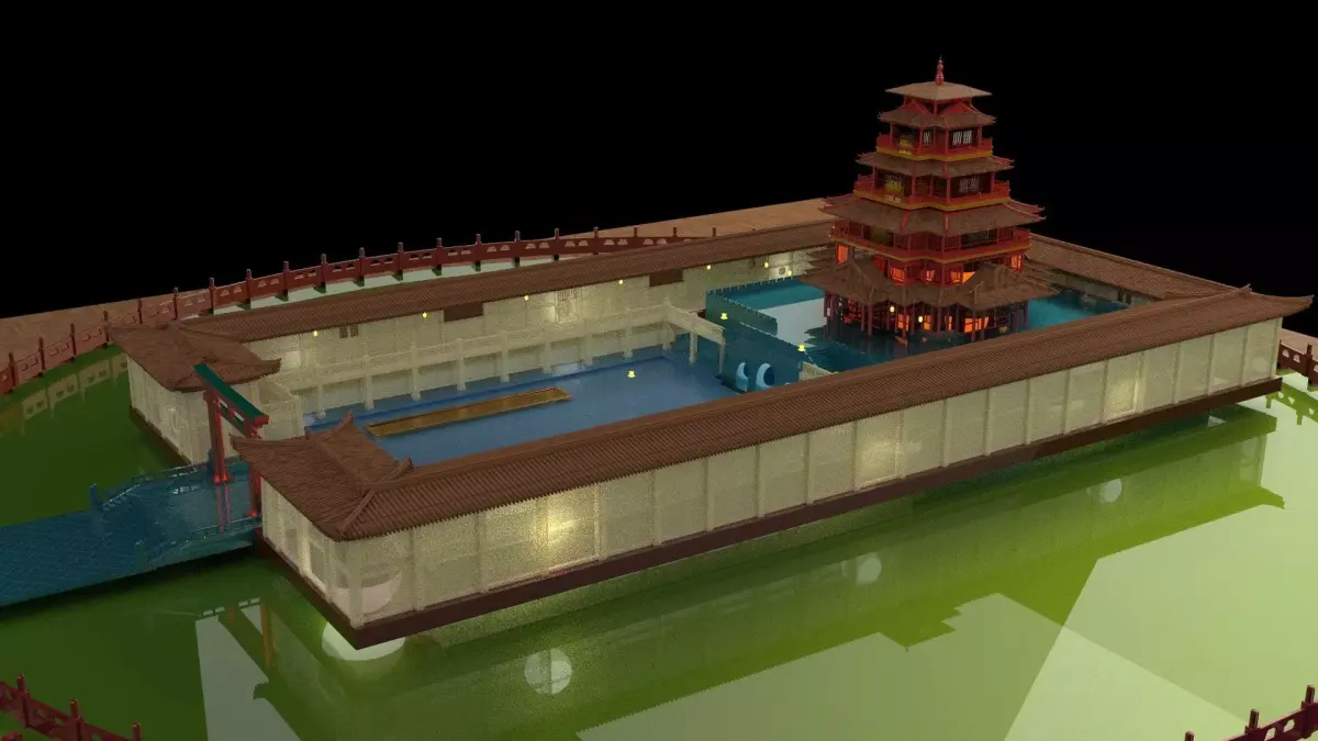 Chinese ancient house  3D model 21
