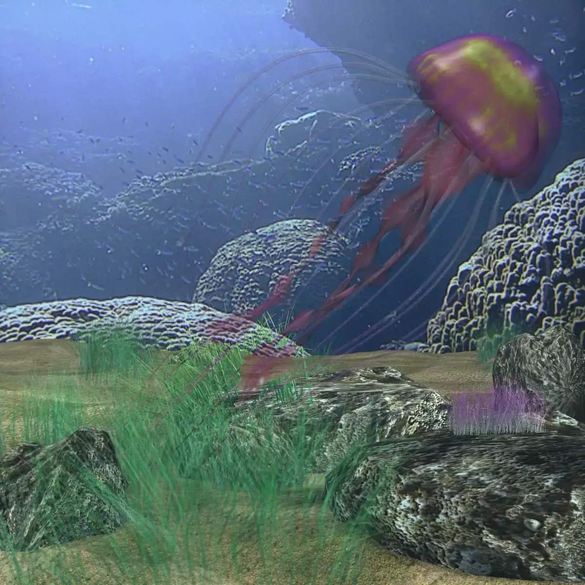 Jellyfish Rigged Low-poly 3D model