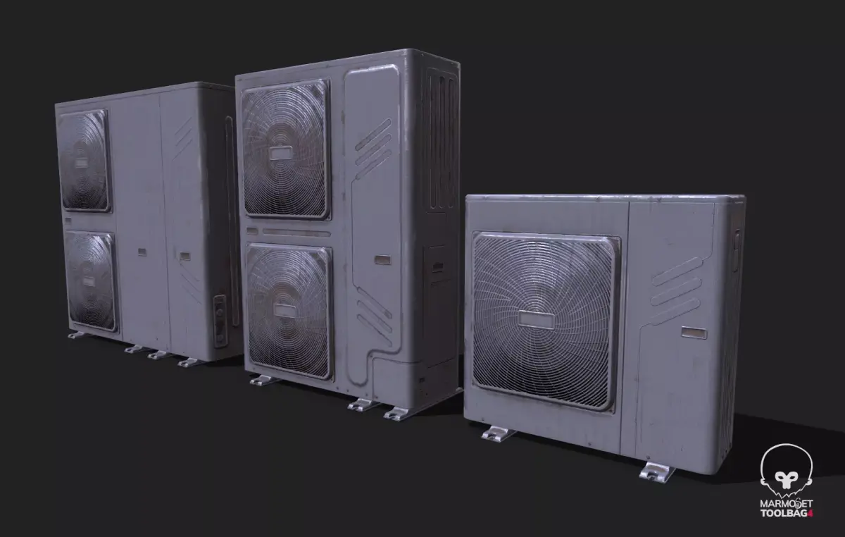 Air Condition Outdoor Units - Weathered  Pbr Textured Low-poly 3D model