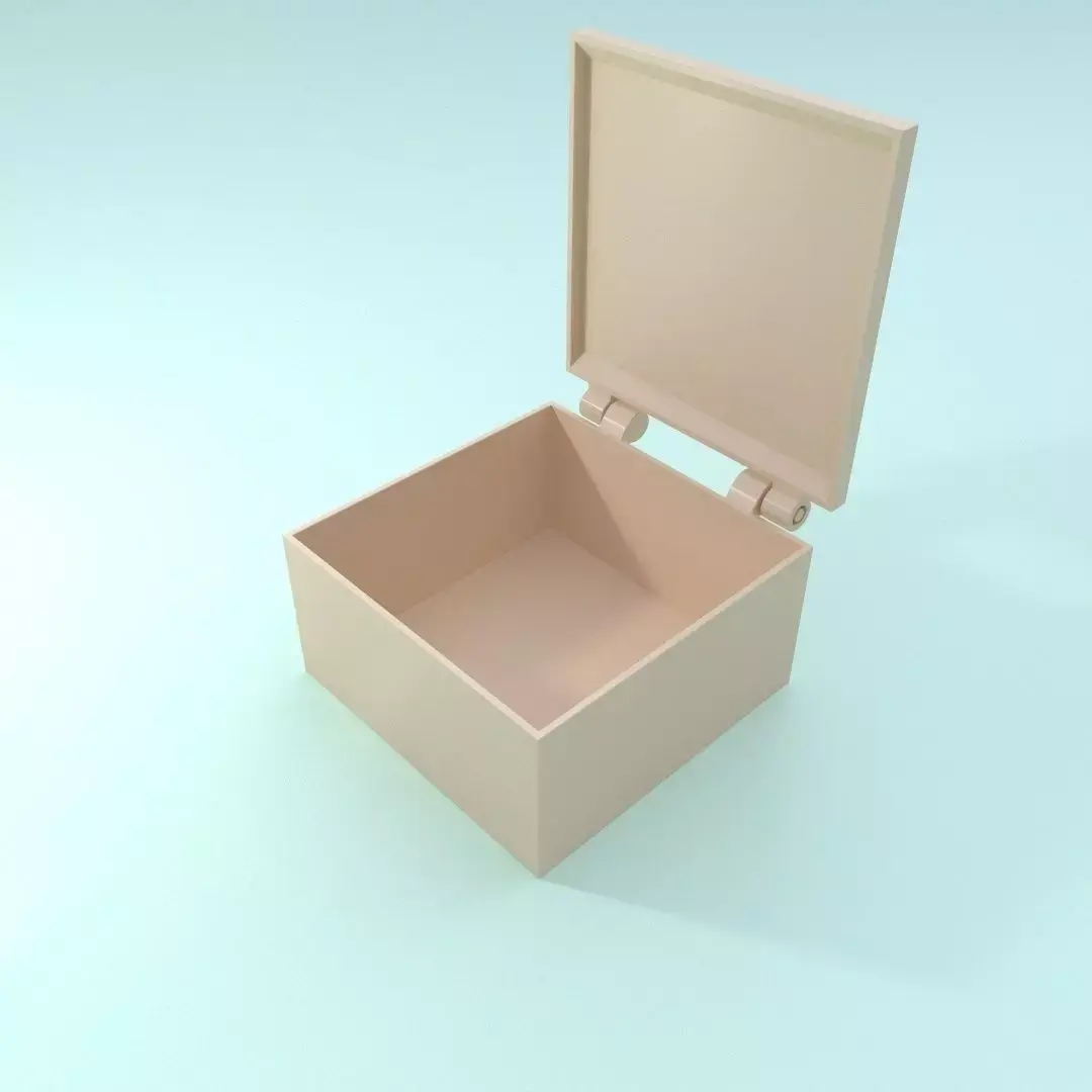 Printable box with hinges - one part only 3D print model