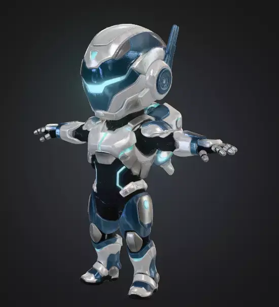 sci-fi humanoid robot 3D model
