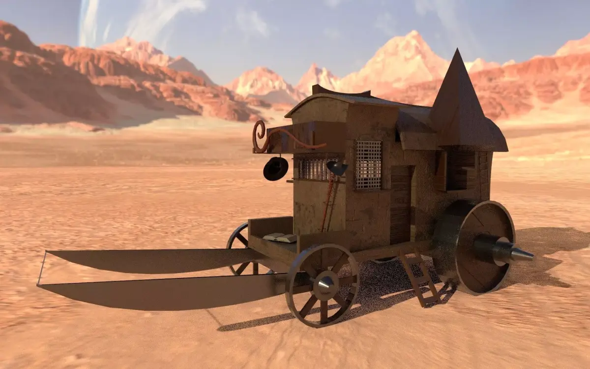 Horse Cart 3D Model Low-poly 3D model