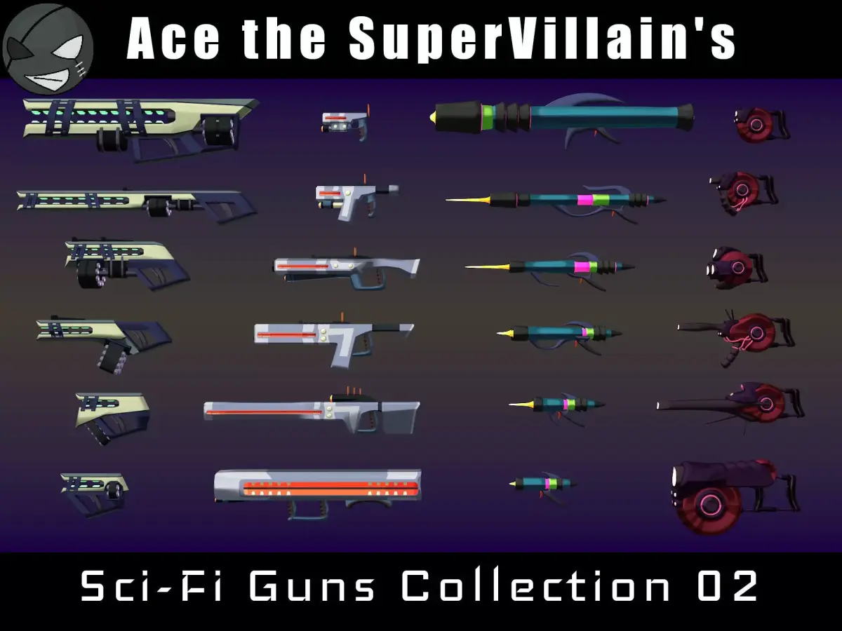 ASV SciFi Guns Volume 02 Low-poly 3D model