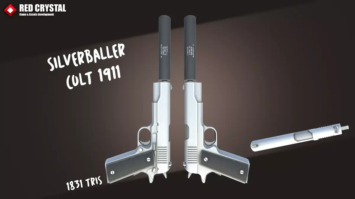 Low Poly Guns Pack Low-poly 3D model buy