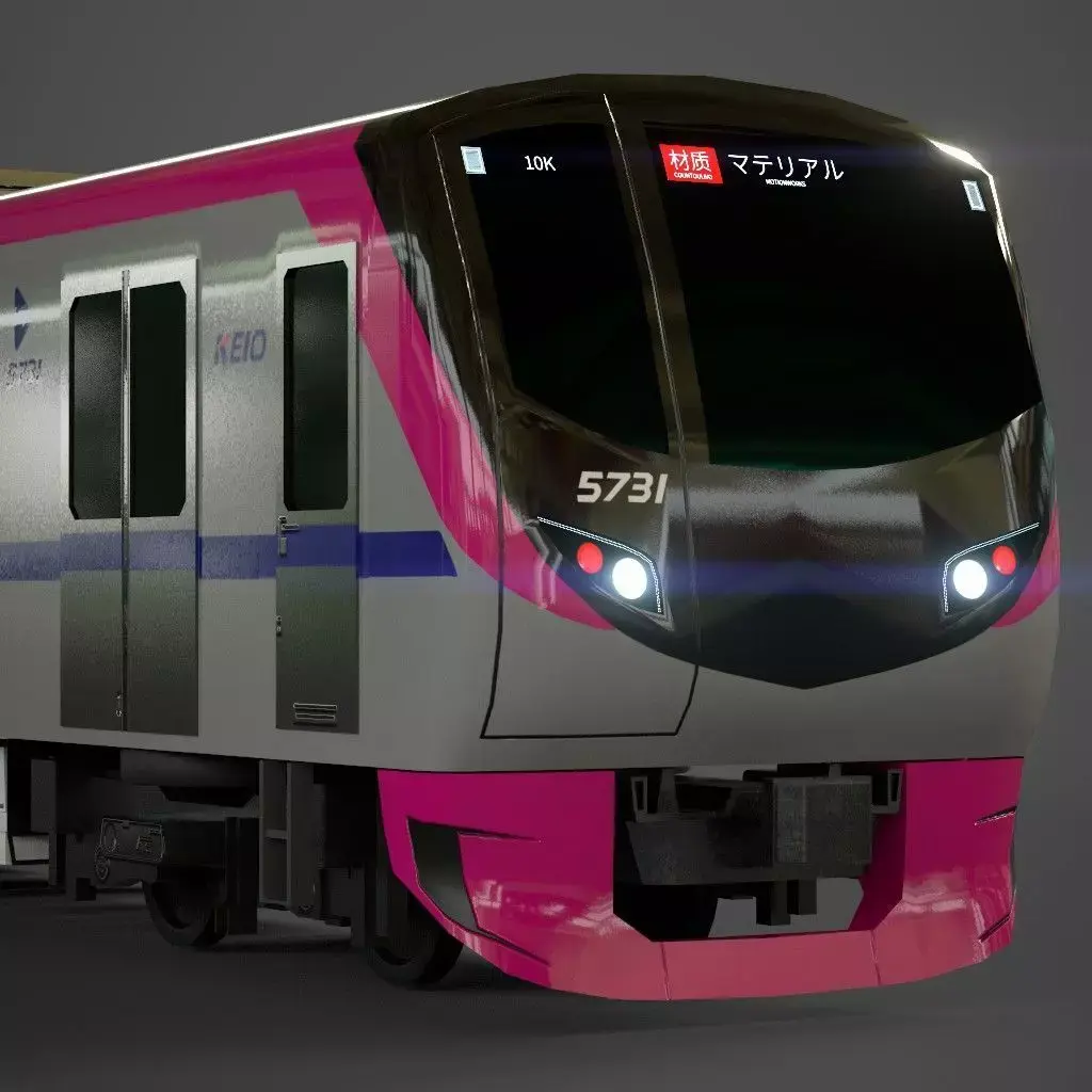 KEIO 5000 Commuter Train 3D Model Optimized-poly Low-poly 3D model
