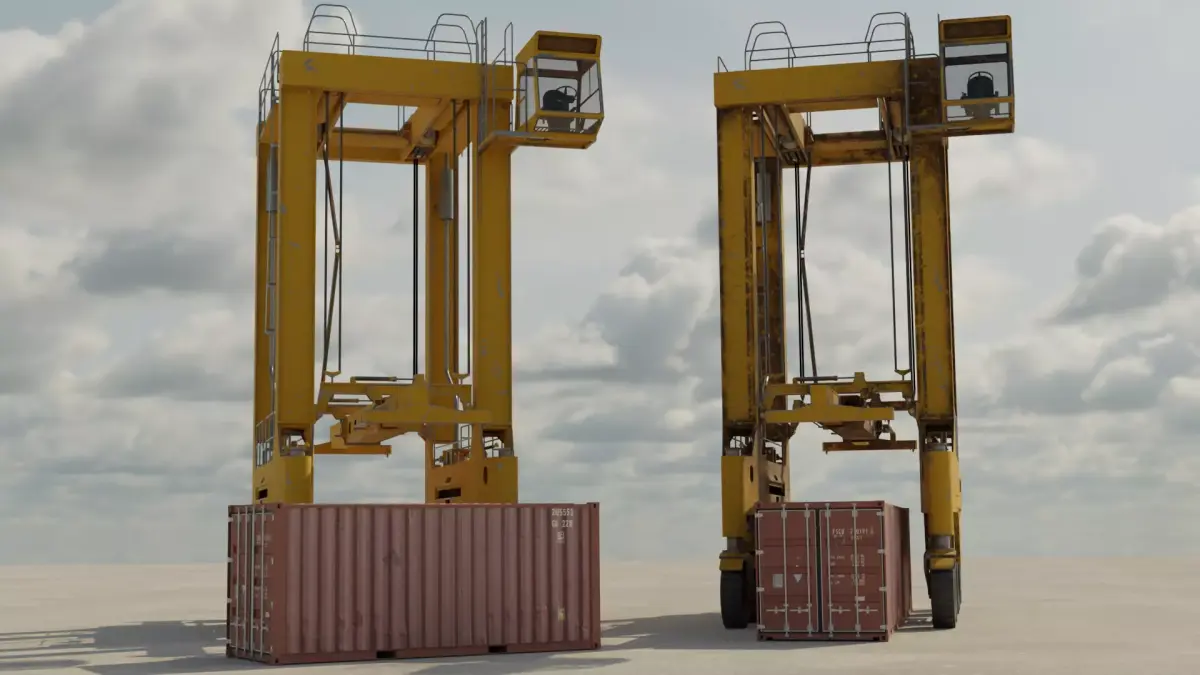Straddle Crane Low-poly 3D model