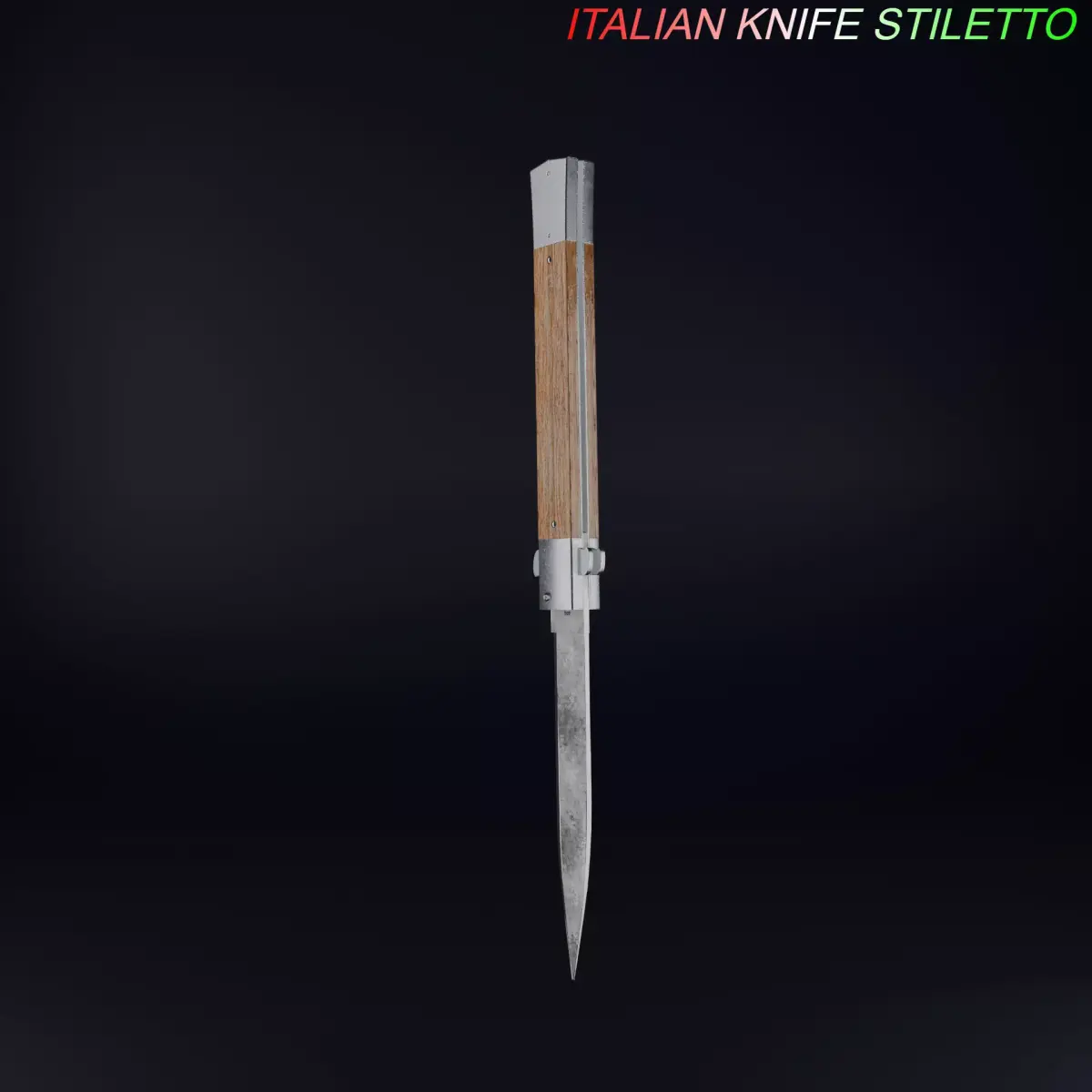 Italian Knife Stiletto Low-poly 3D model
