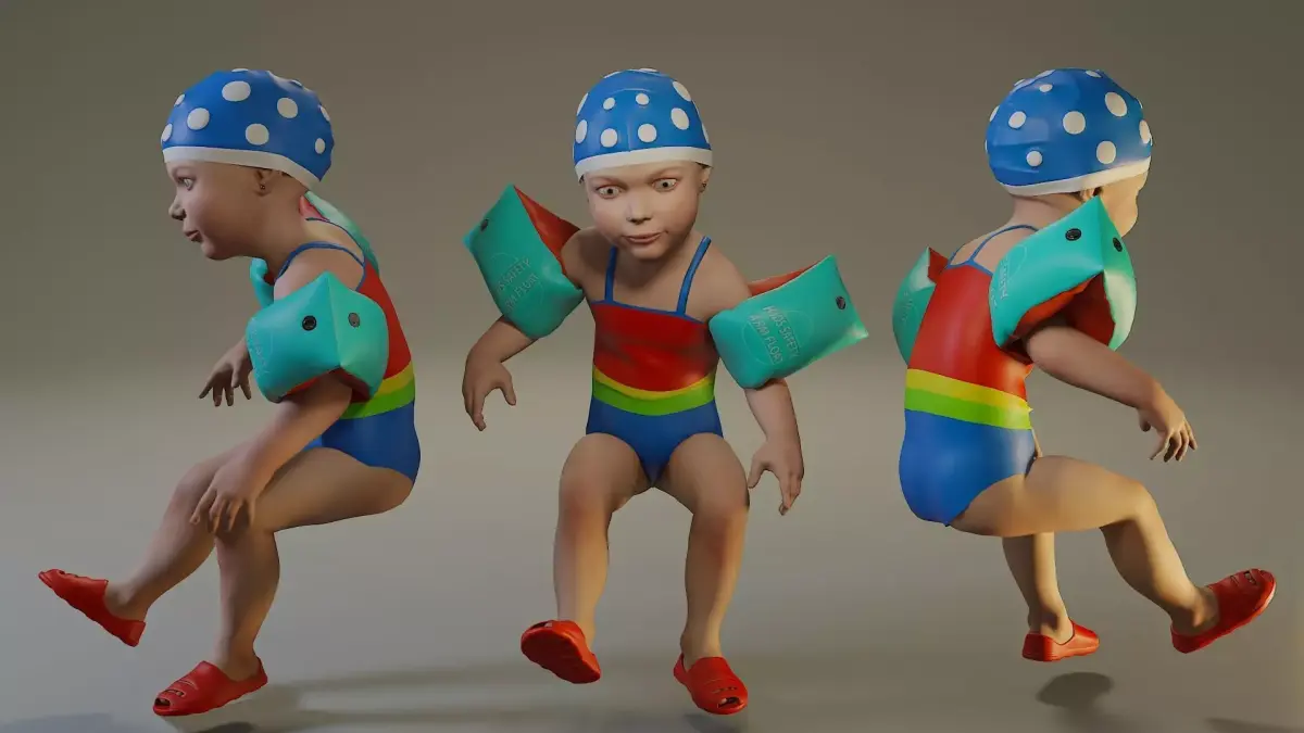 SwwimmingPool Child Female ACC0203007 Low-poly 3D model