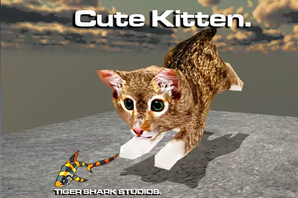 Cute Kitten Low-poly 3D model