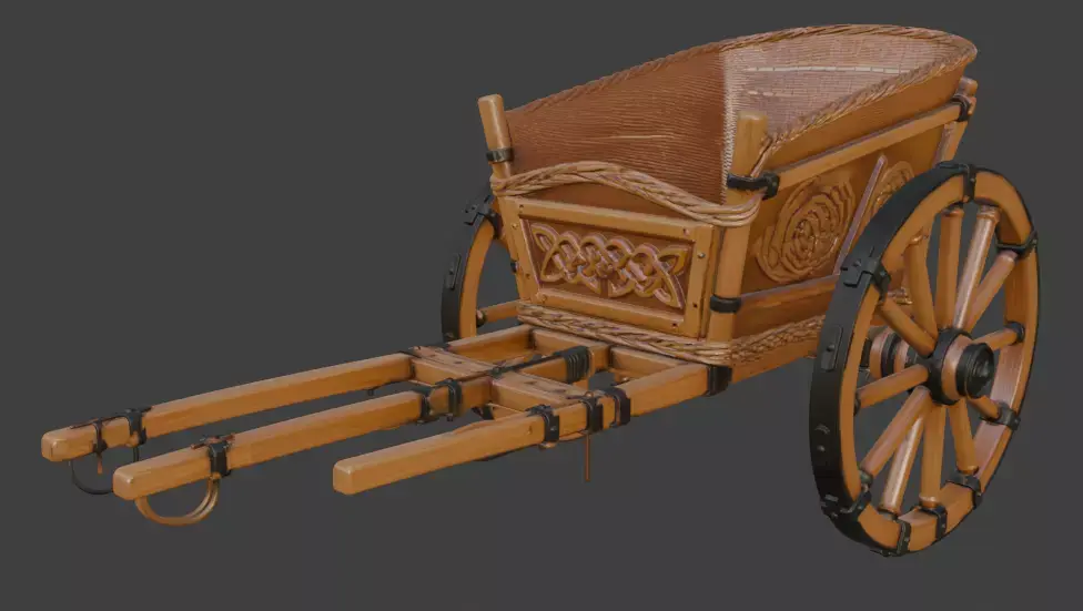 Ornate Wooden Carriage 3D Model 3D model