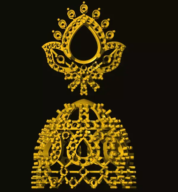 jumka gold ornament 3D print model get