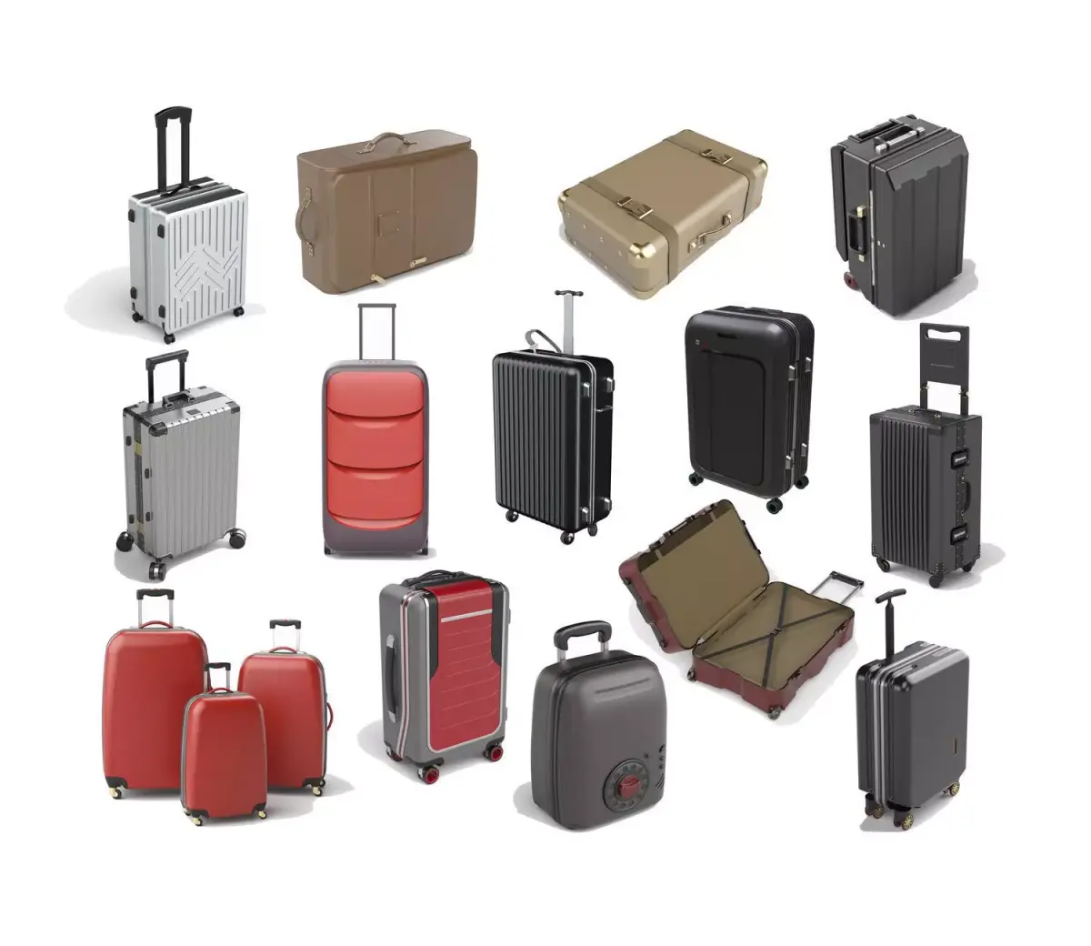  Suitcase Collection 3D Model Pack