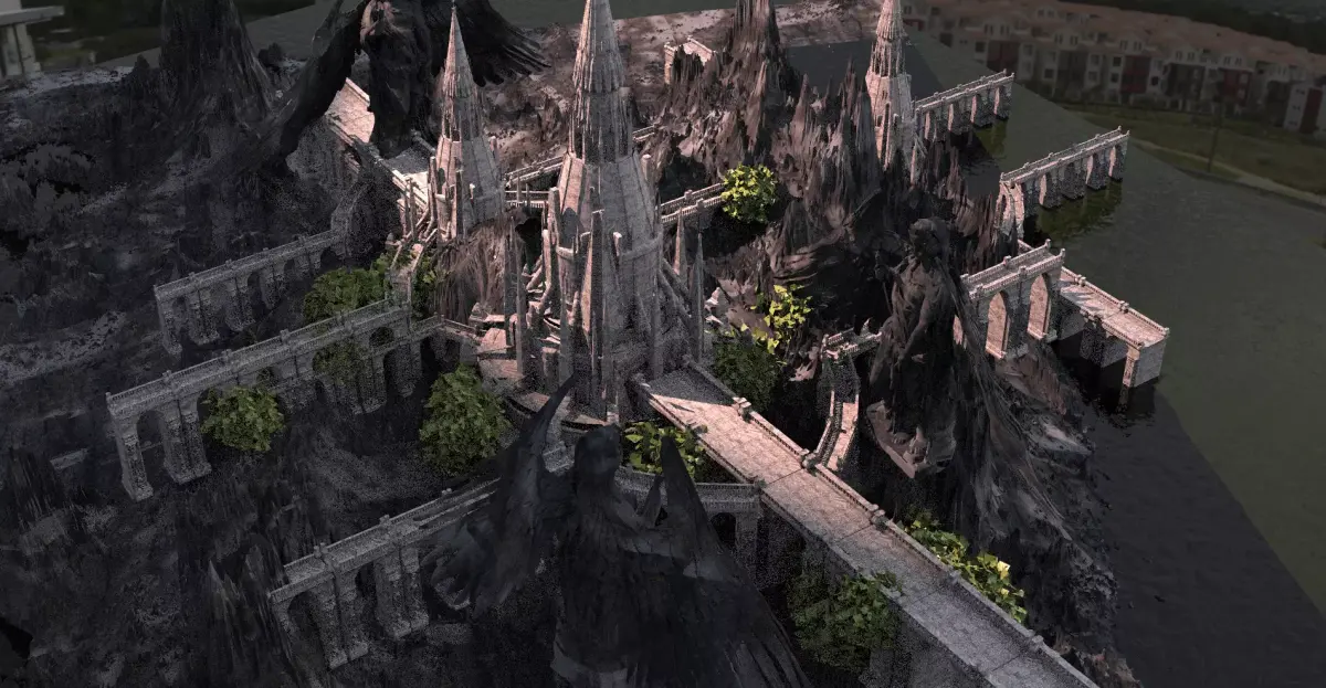 Narnia Fortress Cliff face Kitbash 3D model