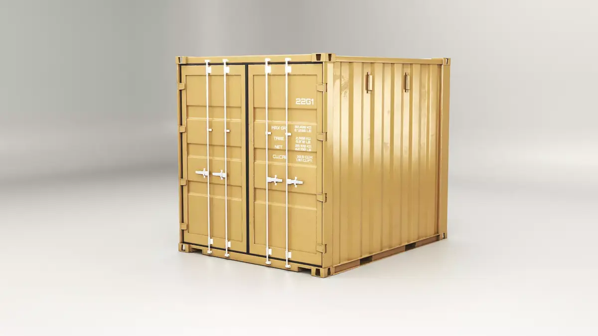 Intermodal Shipping Container 10-foot-long Low-poly 3D model