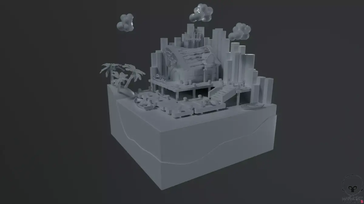 Pirate Den Low-poly 3D model