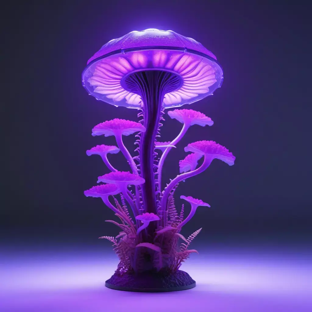 Fantasy Bioluminescent Mushroom Cluster 3D model