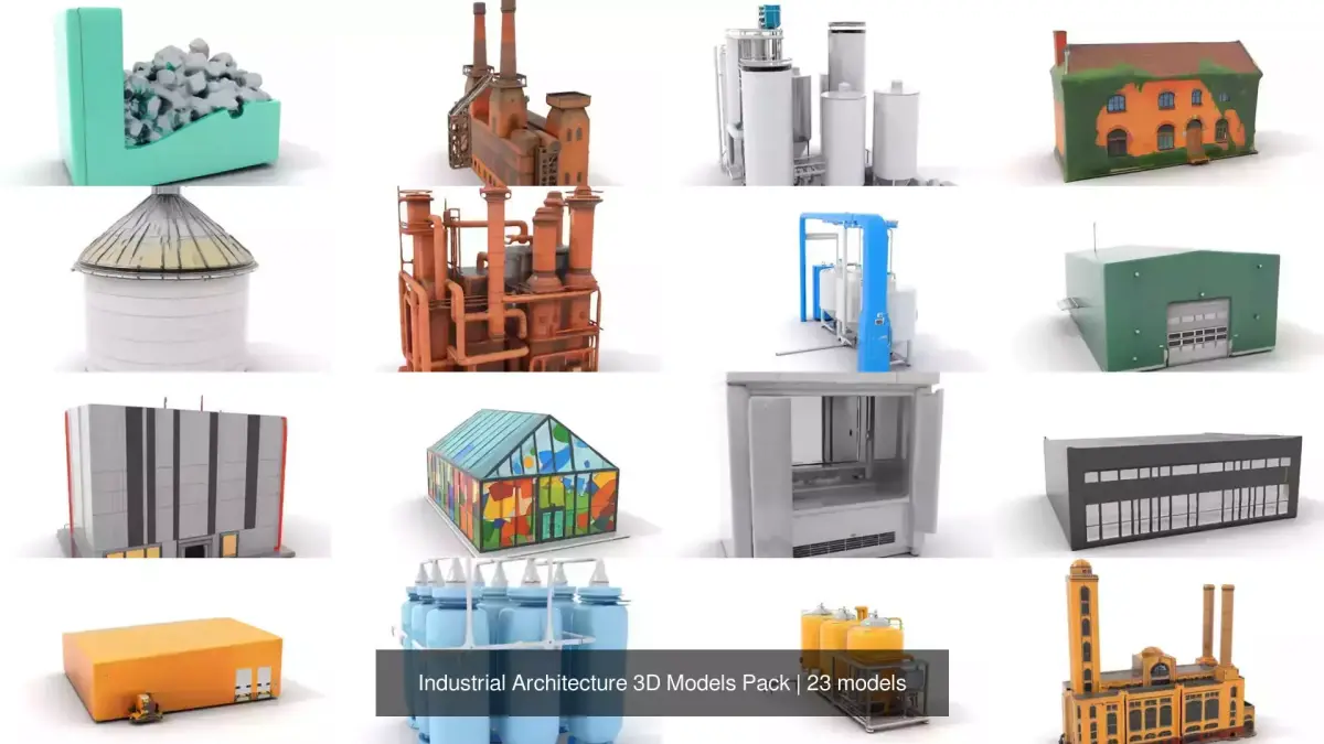 Industrial Architecture 3D Models Pack