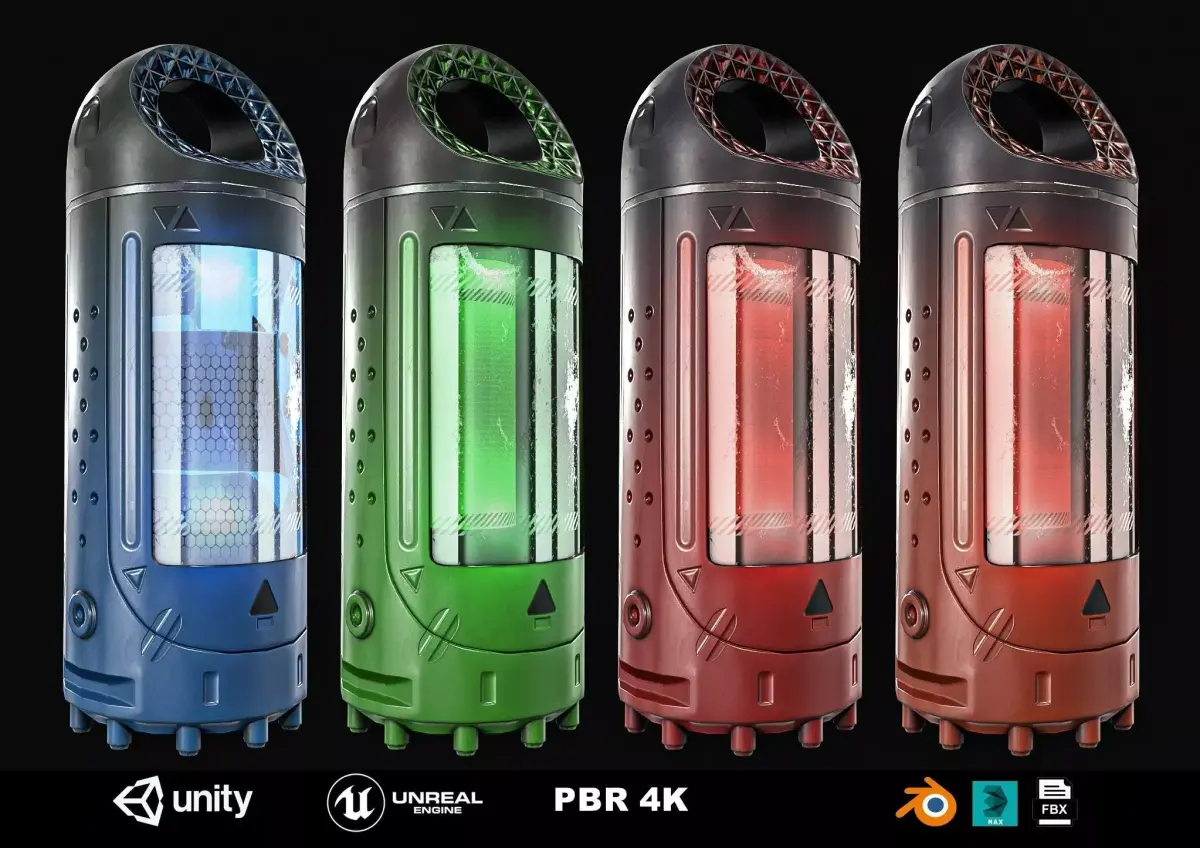 Sci-Fi Teleportation Device Low-poly 3D model