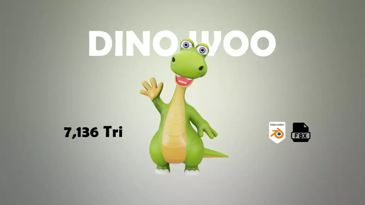 Brachiosaurus DinoWoo Low-poly 3D model