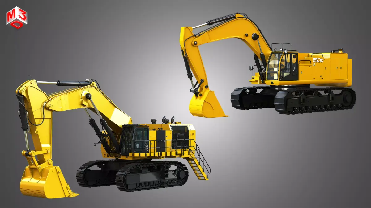 Hydraulic Mining Excavators 2 in 1 3D Model Pack purchase