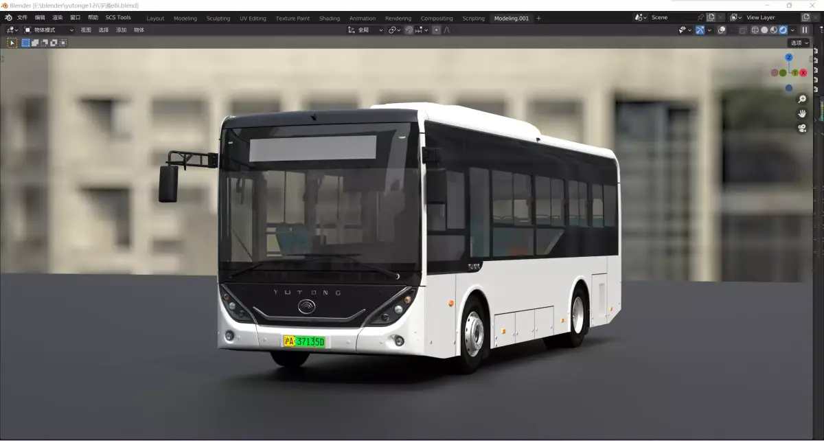 YUTONG E8i bus 3D model