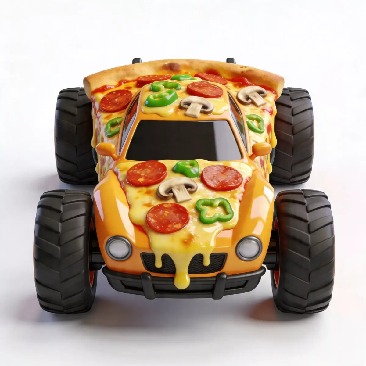 Pizza Delivery Monster Truck 3D Model Low-poly 3D model