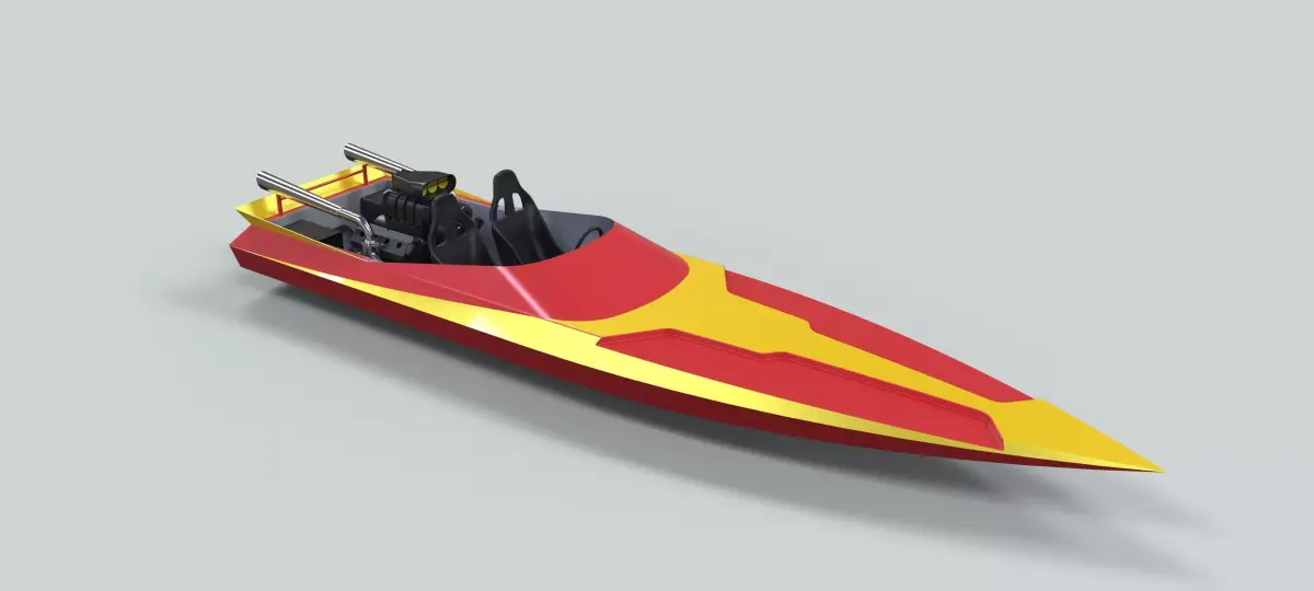 Motorboat speed boat 3D model