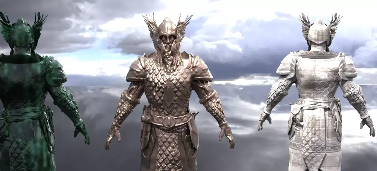 Viking Warrior Statue model 3D 3D model