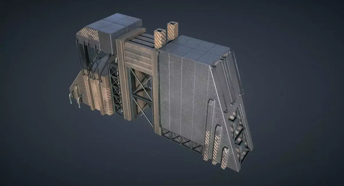 Mars KitBash - Factory Low-poly 3D model