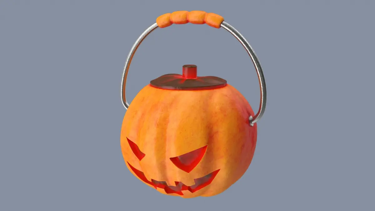 Jack-o-Lantern Winkface Bucket 3D model