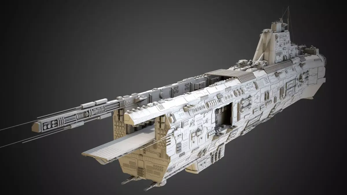 Carrier Spaceship - Saratoga class 3D model
