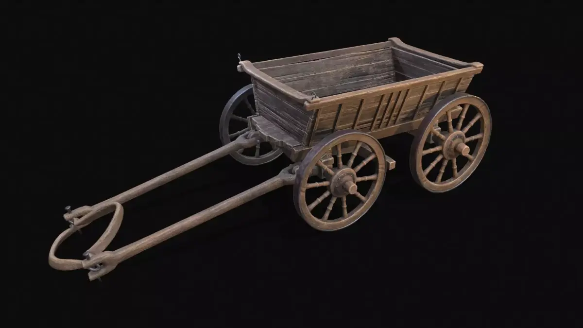 Medieval Cart Low-poly 3D model shop
