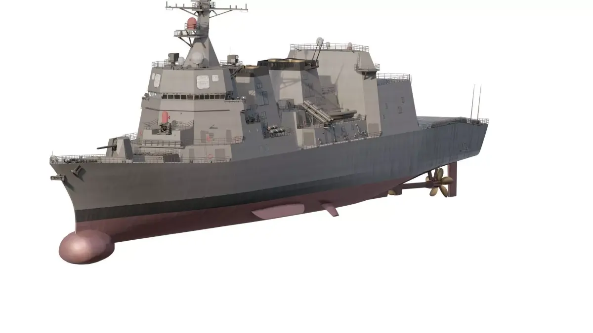 JAPANESE NAVY MODERN DETAILED DESTROYER WITH PARTIAL INTERIOR 3D model
