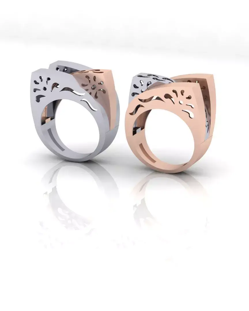 2 part fusion gold ring  3D print model