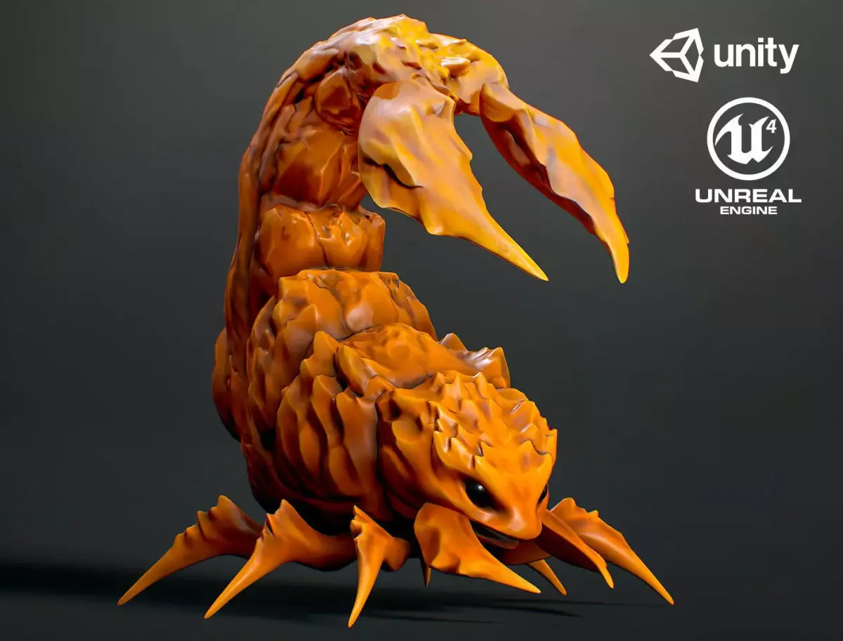 Fantasy Scorpion2 - Game Ready  Low-poly 3D model Low-poly 3D model
