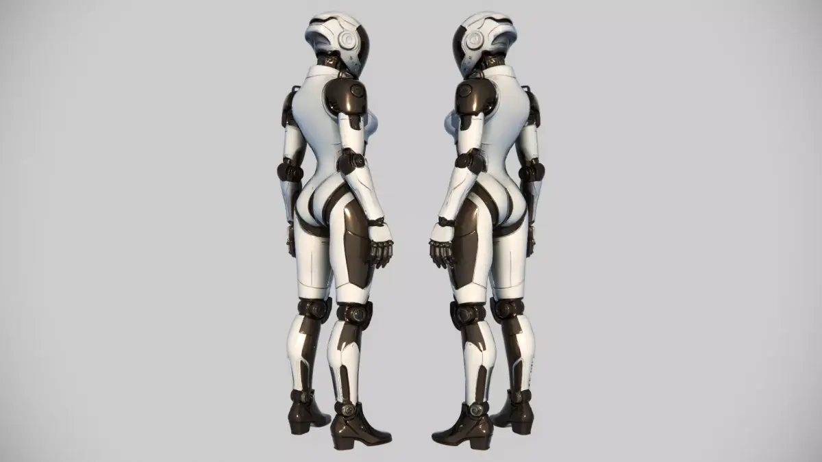 Humanoid Robot  Sleek Bipedal Female Model Low-poly 3D model