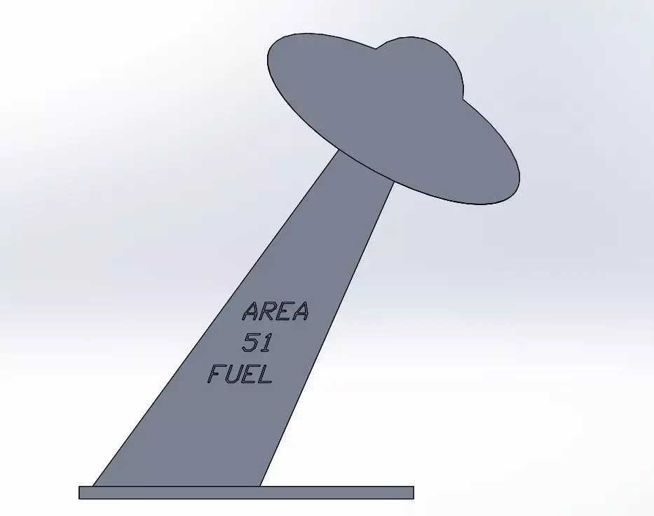 UFO Theme Gas Station Sign Area 51 3D print model