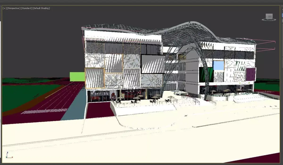 Exterior Retail Mall Animation Low-poly 3D model