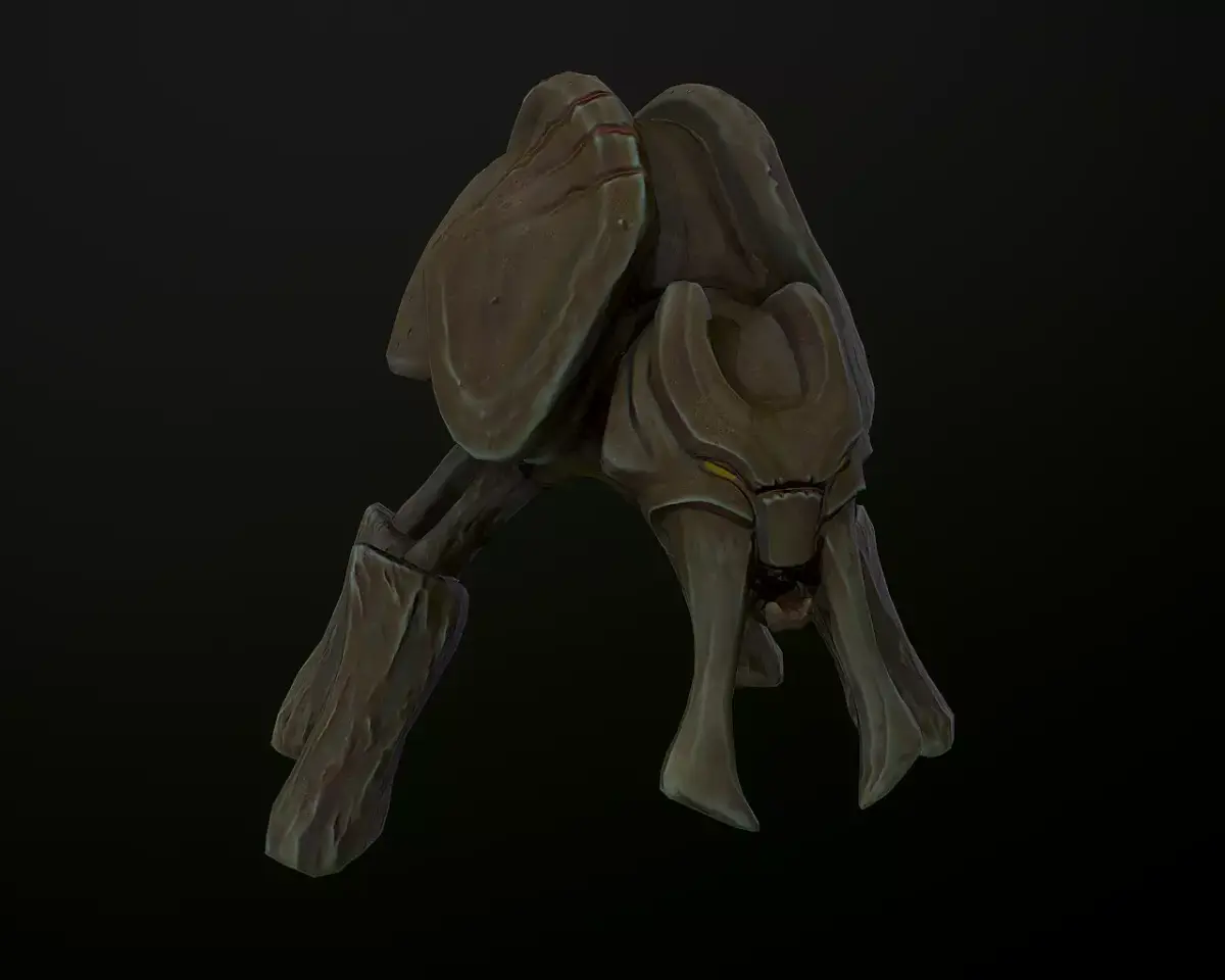 JawJuke wooden creature Low-poly 3D model