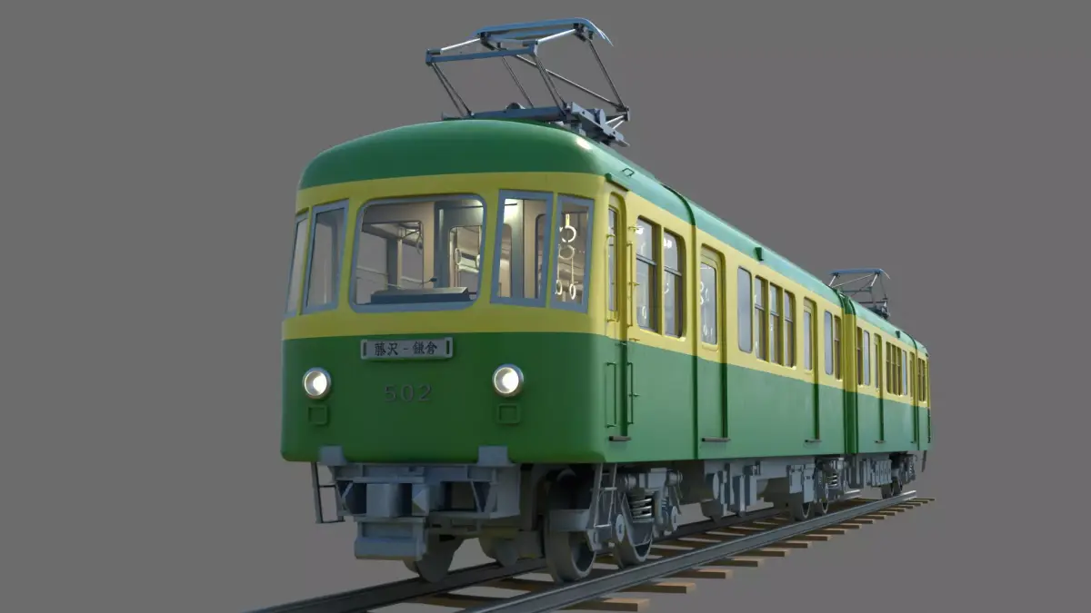 Enoshima Electric Railway Type 500 Train textured 4k resolution 3D model