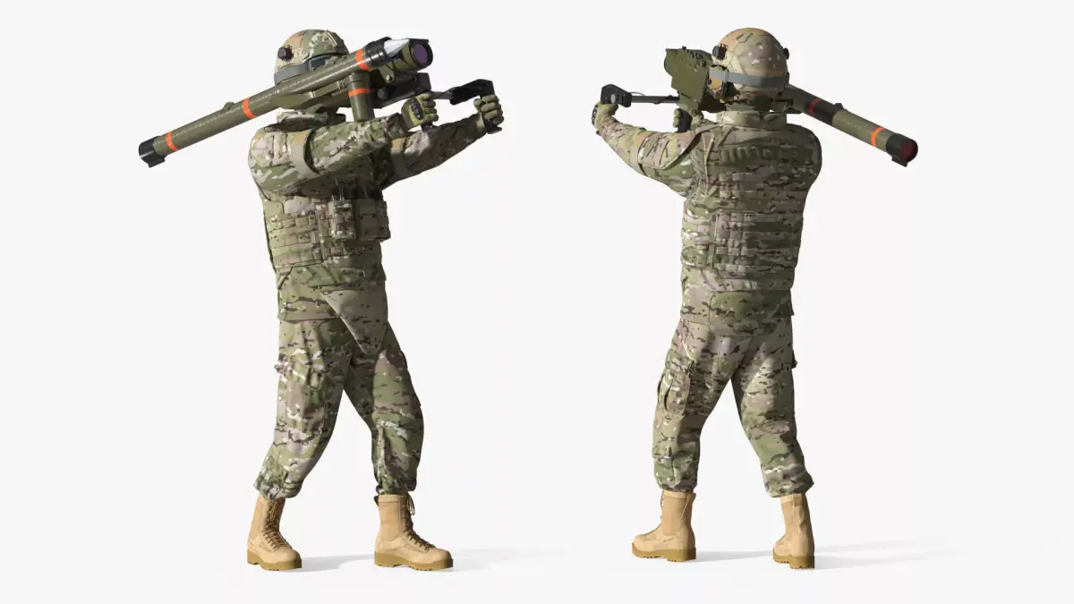 Soldier with Portable Missile System Mistral 3D model purchase