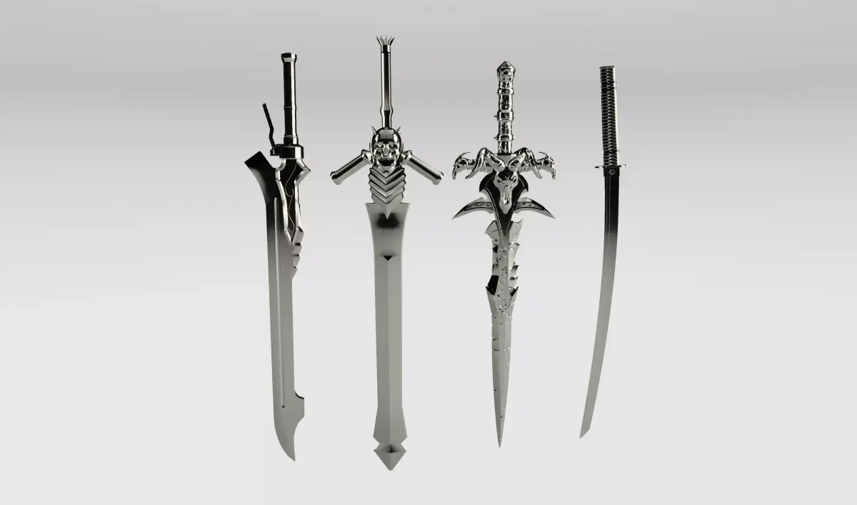 4 Swords Red Queen Rebellion Frostmourne Yamato 3D model