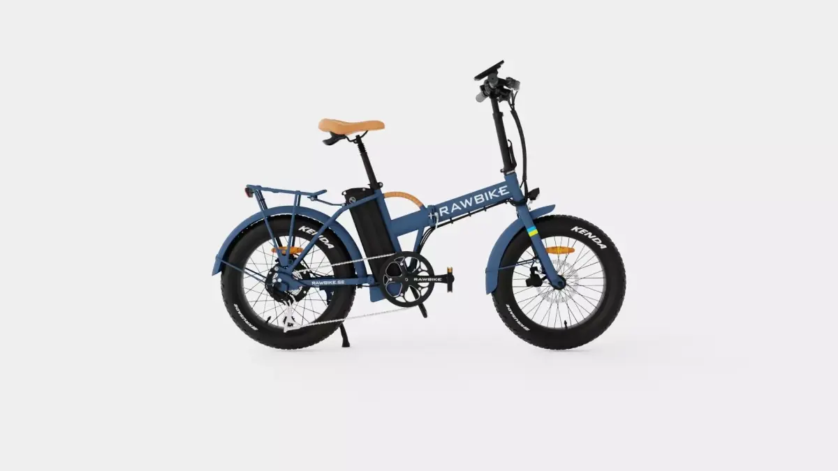 Matte Blue Bike Low-poly 3D model
