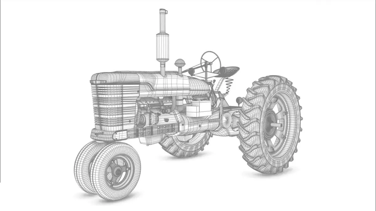 Old Tractor Model 3D model
