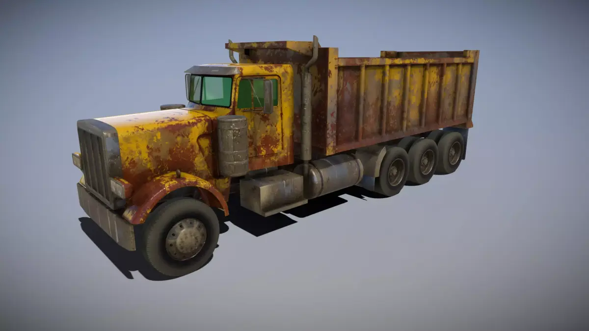 American Tri-Axle Dump Truck 3D model