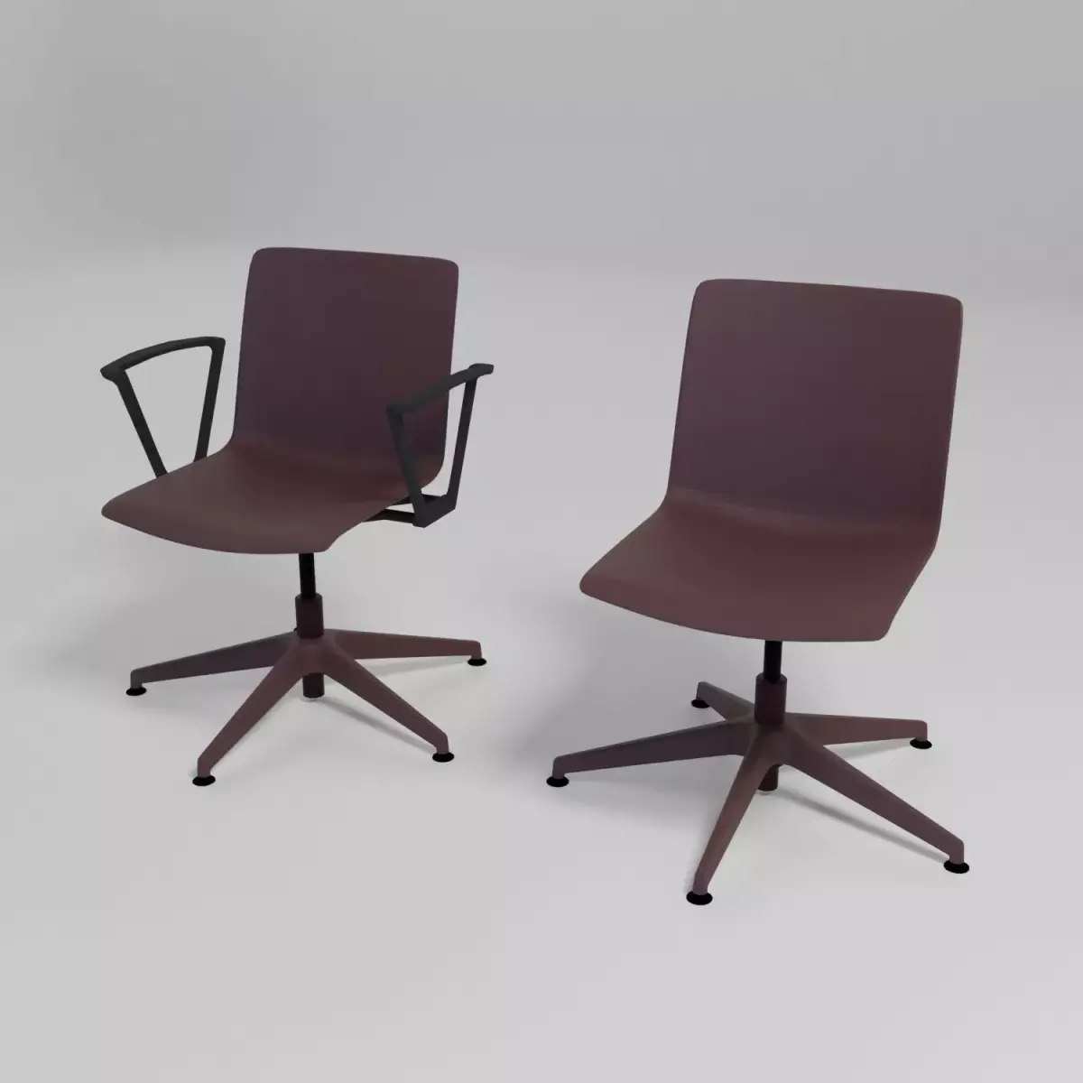 SHILA - Reception chair with 5-star base - Free 3D model